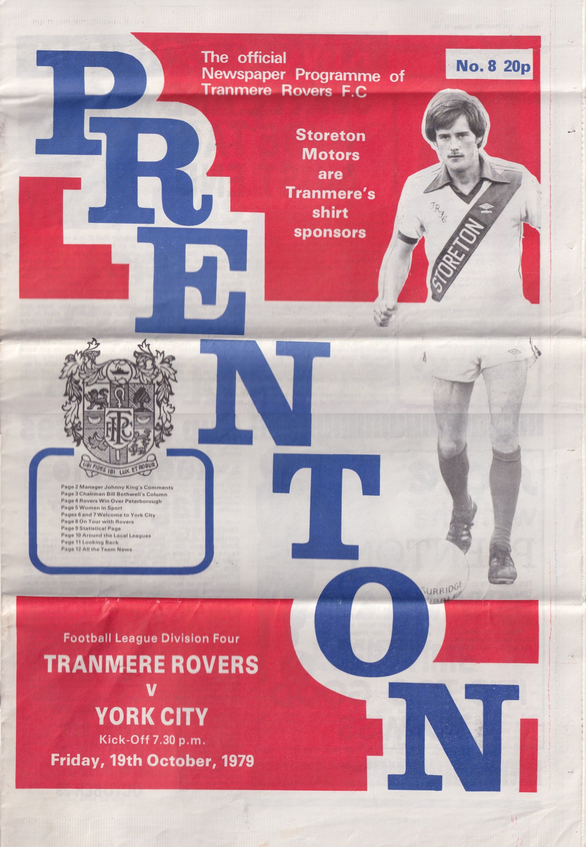 Tranmere Rovers v York City match programme